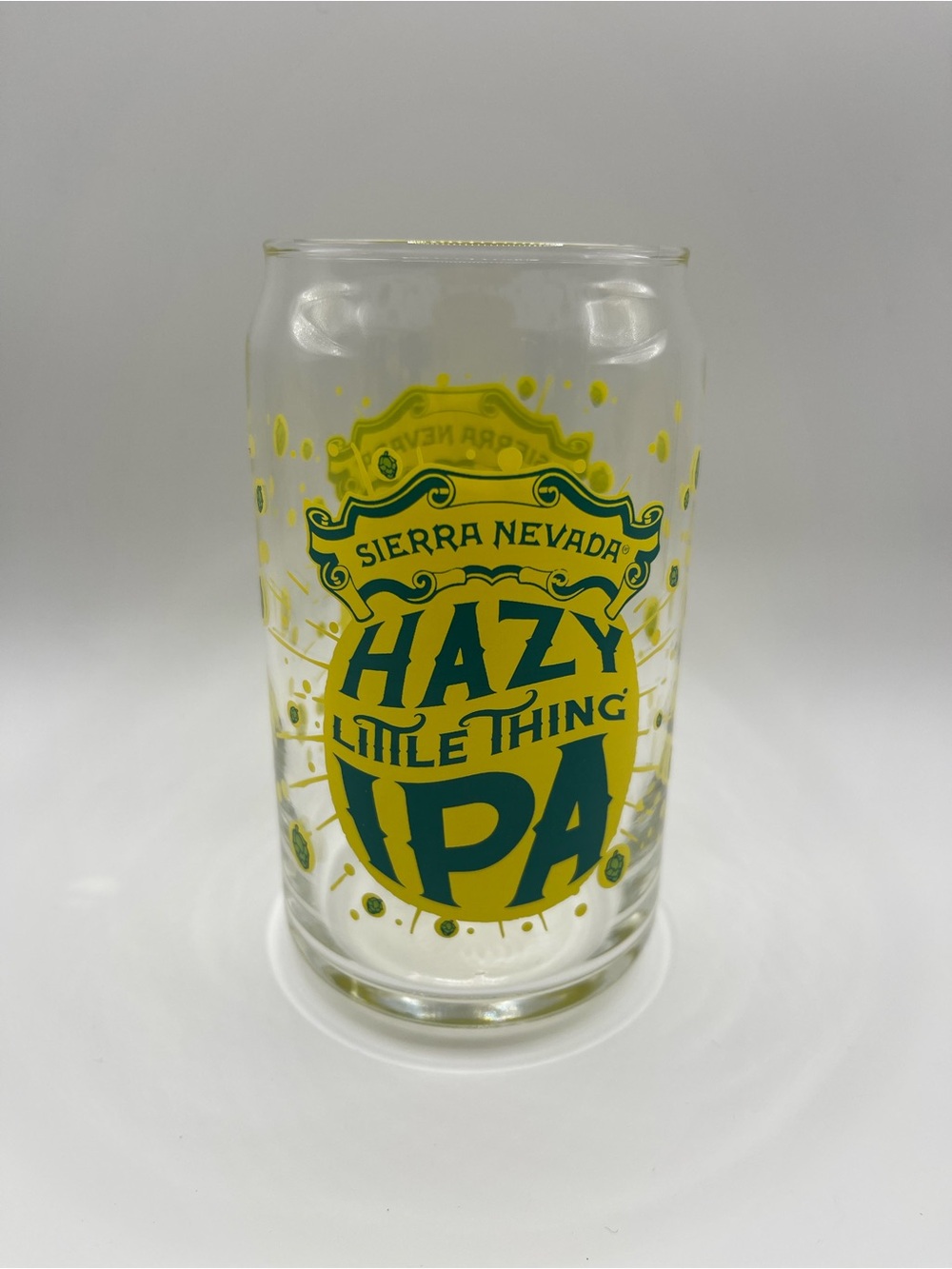 Sierra Nevada Hazy Little Thing IPA Beer Can Glass Yellow Green Breweriana RARE